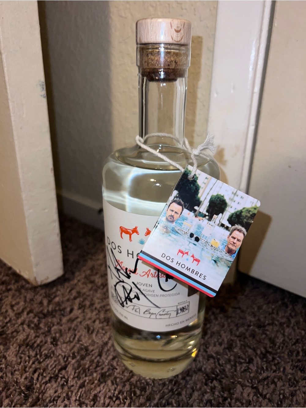 Dos Hombres Mezcal Joven - Clear Bottle with Signed Label